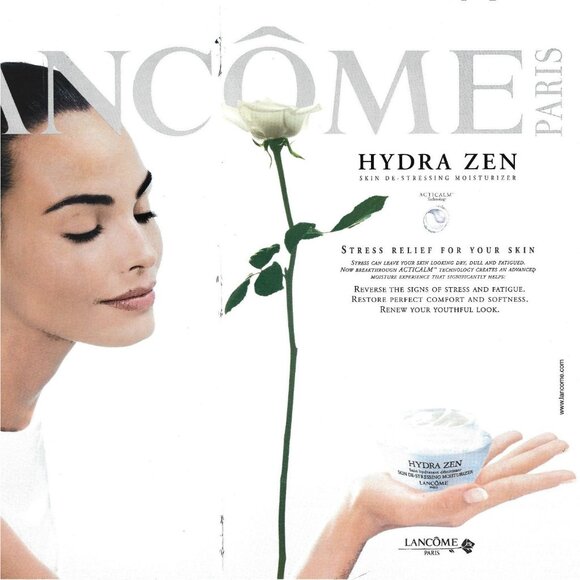 Hydra Zen Lancome Paris Moisturizer Makeup 1990s Vintage Print Ad 2 PAGE - Picture 3 of 4